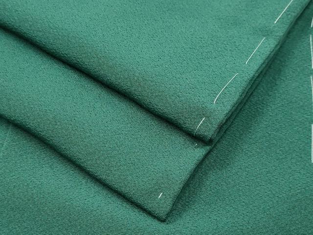 平和屋着物●上質な色無地　緑青色　正絹　逸品　未使用　CABM5072gh