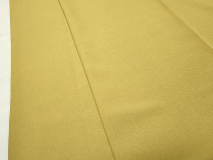 平和屋着物●上質な色無地　山吹茶色　正絹　逸品　CABM5074gh