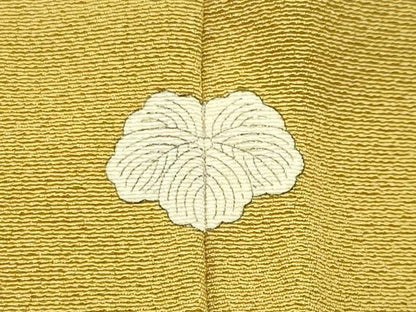 平和屋着物●上質な色無地　山吹茶色　正絹　逸品　CABM5074gh