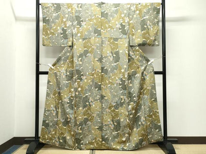 平和屋着物●上質な小紋　花唐草文　正絹　逸品　CABM5076gh