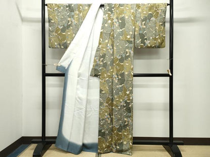 平和屋着物●上質な小紋　花唐草文　正絹　逸品　CABM5076gh