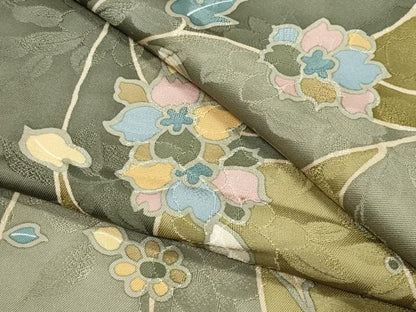 平和屋着物●上質な小紋　花唐草文　正絹　逸品　CABM5076gh
