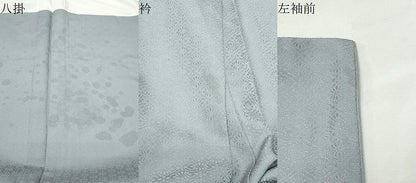 平和屋着物●上質な色無地　舞花地紋　灰青色　正絹　逸品　CABM5077gh