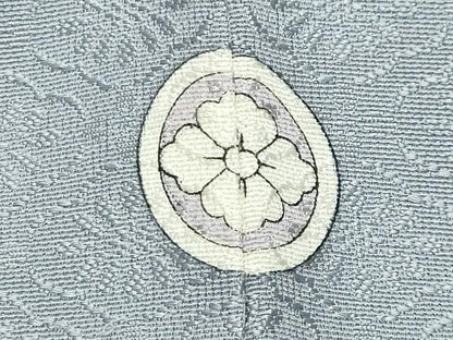 平和屋着物●上質な色無地　舞花地紋　灰青色　正絹　逸品　CABM5077gh
