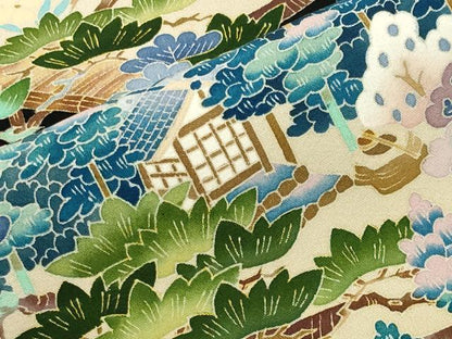 平和屋着物●本加賀友禅作家　寺西一紘　黒留袖　風景文　正絹　逸品　CABM5082gh