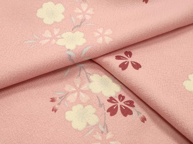 平和屋着物●小紋　舞桜文　洗える着物　CABM5085gh