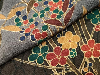 平和屋着物●訪問着　枝花文　暈し染め　金彩　正絹　逸品　CABM5094gh