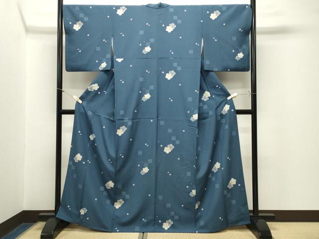 平和屋着物●上質な小紋　舞花文　正絹　逸品　CABM5099gh