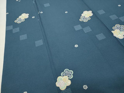 平和屋着物●上質な小紋　舞花文　正絹　逸品　CABM5099gh