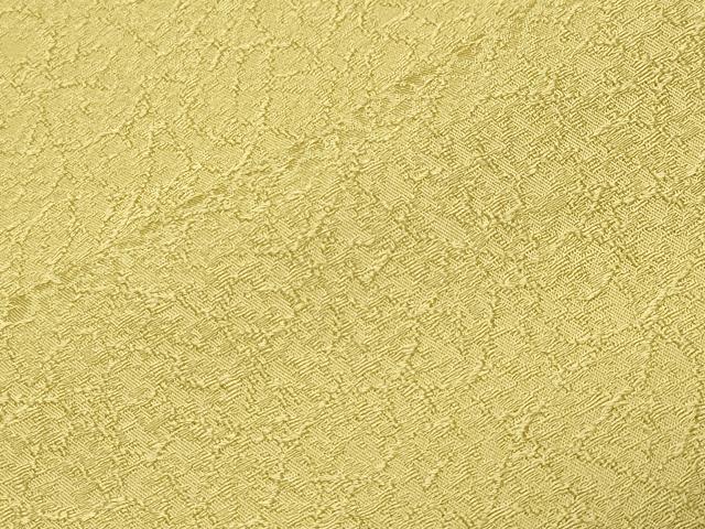 平和屋着物●上質な色無地　吉祥地紋　淡黄色　正絹　逸品　CABM5104gh
