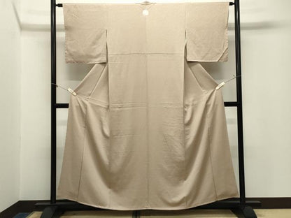 平和屋着物●上質な色無地　霞地紋　枯色　正絹　逸品　未使用　CABM5106gh