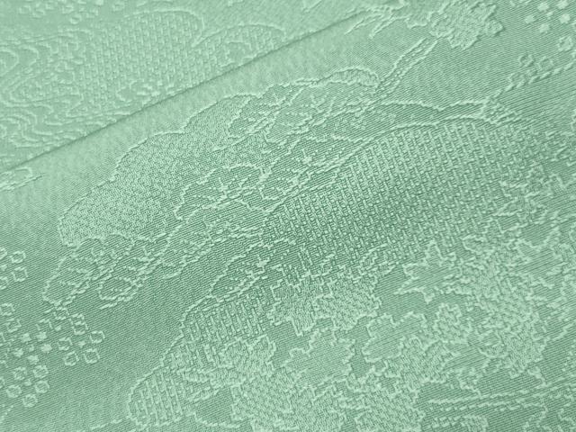 平和屋着物●上質な色無地　風景地紋　薄青色　正絹　逸品　CABM5108gh