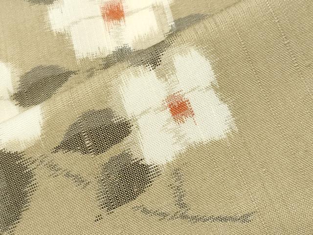 平和屋着物●上質な紬　枝花文　三越扱い　ロング丈　正絹　逸品　未使用　CABM5109gh