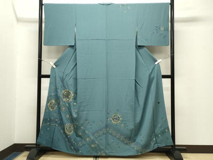平和屋着物●中国三大刺繍　蘇州刺繍　総刺繍　訪問着　花唐草文　金糸　正絹　逸品　CABM5118gh