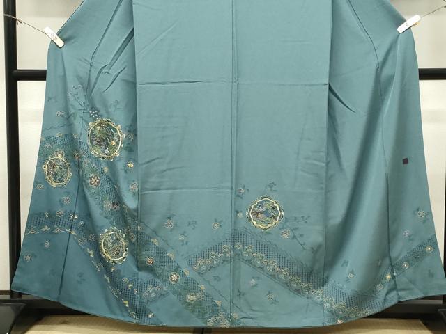 平和屋着物●中国三大刺繍　蘇州刺繍　総刺繍　訪問着　花唐草文　金糸　正絹　逸品　CABM5118gh