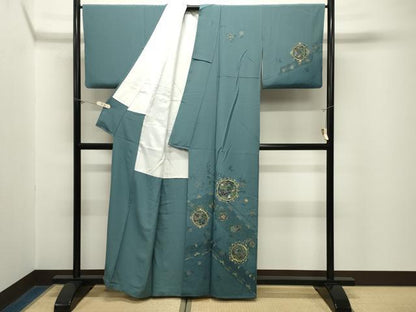 平和屋着物●中国三大刺繍　蘇州刺繍　総刺繍　訪問着　花唐草文　金糸　正絹　逸品　CABM5118gh