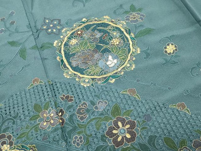 平和屋着物●中国三大刺繍　蘇州刺繍　総刺繍　訪問着　花唐草文　金糸　正絹　逸品　CABM5118gh