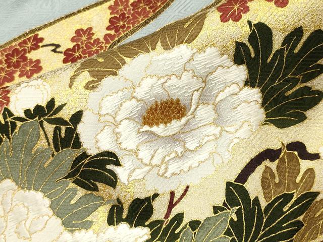 平和屋着物●松尾光琳　色留袖　刺繍　花車文　金彩　正絹　逸品　CABM5122gh