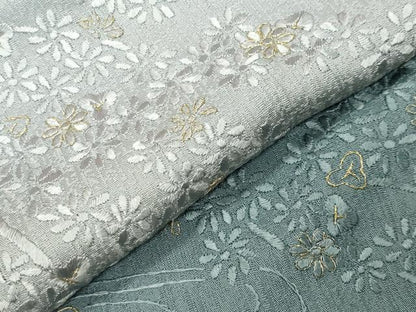 平和屋着物●訪問着　総刺繍　流水花文　暈し染め　金糸　正絹　逸品　CABM5124gh
