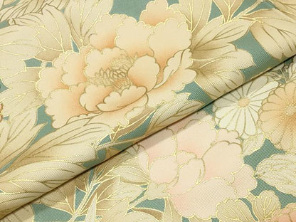 平和屋着物●訪問着　駒刺繍　牡丹花文　暈し染め　金彩　正絹　逸品　CABM5126gh