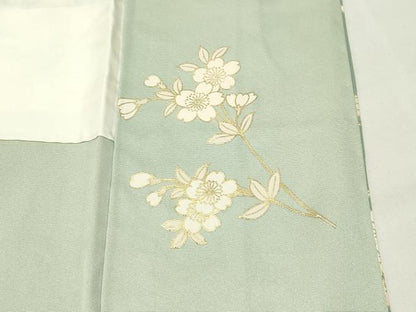 平和屋着物●訪問着　駒刺繍　牡丹花文　暈し染め　金彩　正絹　逸品　CABM5126gh