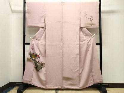平和屋着物●訪問着　作家物　手描き　鴛鴦　暈し染め　正絹　逸品　CABM5130gh