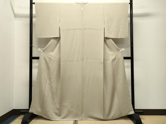 平和屋着物●無地絵羽訪問着　霞地紋　白橡色　正絹　逸品　CABM5136gh
