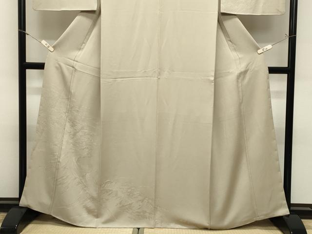 平和屋着物●無地絵羽訪問着　霞地紋　白橡色　正絹　逸品　CABM5136gh