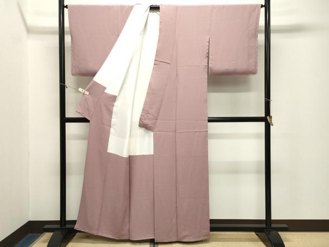 平和屋着物●上質な色無地　薄柿色　正絹　逸品　CABM5137gh