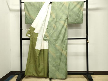 平和屋着物●上質な紬　斜線文　やまと誂製　正絹　逸品　CABM5139gh