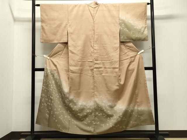 平和屋着物●創業140年　小糸染芸の四代目　小糸敏夫　訪問着　紬地　刺繍　萩文　暈し染め　正絹　逸品　CABM5140gh