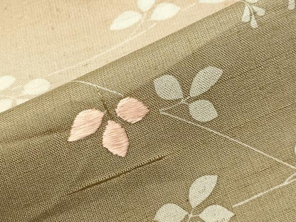 平和屋着物●創業140年　小糸染芸の四代目　小糸敏夫　訪問着　紬地　刺繍　萩文　暈し染め　正絹　逸品　CABM5140gh