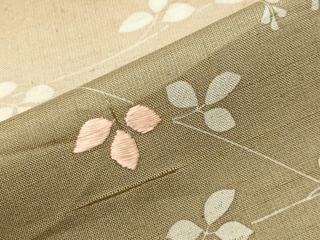 平和屋着物●創業140年　小糸染芸の四代目　小糸敏夫　訪問着　紬地　刺繍　萩文　暈し染め　正絹　逸品　CABM5140gh