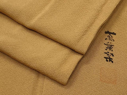 平和屋着物●上質な色無地　作家物　萬葉染　狐色　正絹　逸品　CABM5141gh