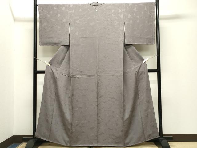 平和屋着物●上質な色無地　色紙重ね風景地紋　鳩羽鼠色　正絹　逸品　未使用　CABM5144gh