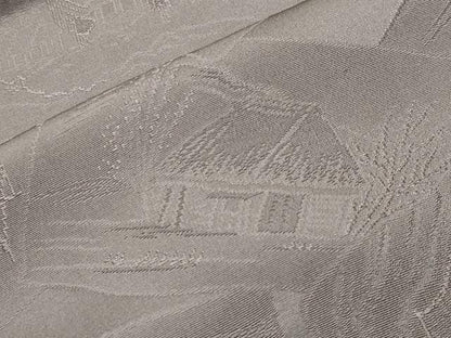 平和屋着物●上質な色無地　色紙重ね風景地紋　鳩羽鼠色　正絹　逸品　未使用　CABM5144gh