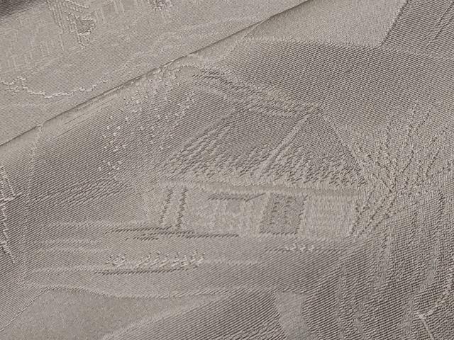 平和屋着物●上質な色無地　色紙重ね風景地紋　鳩羽鼠色　正絹　逸品　未使用　CABM5144gh
