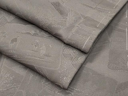 平和屋着物●上質な色無地　色紙重ね風景地紋　鳩羽鼠色　正絹　逸品　未使用　CABM5144gh