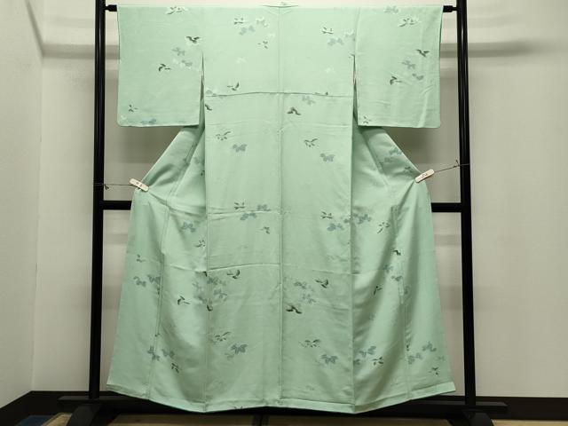 平和屋着物●上質な小紋　地紋起こし　舞葉文　正絹　逸品　CABM5159gh