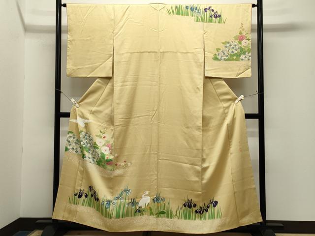 平和屋着物●訪問着　作家物　鷺花文　ますいわ屋扱い　正絹　逸品　CABM5164gh