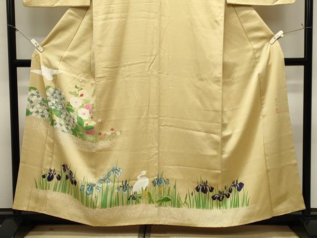 平和屋着物●訪問着　作家物　鷺花文　ますいわ屋扱い　正絹　逸品　CABM5164gh