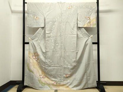 平和屋着物●訪問着　地紙花文　暈し染め　金銀彩　三越扱い　正絹　逸品　CABM5165gh