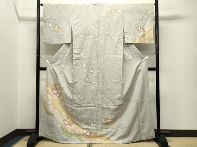 平和屋着物●訪問着　地紙花文　暈し染め　金銀彩　三越扱い　正絹　逸品　CABM5165gh