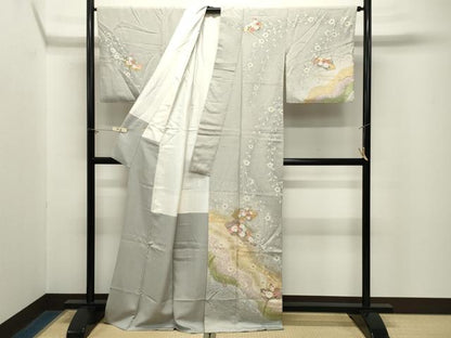 平和屋着物●訪問着　地紙花文　暈し染め　金銀彩　三越扱い　正絹　逸品　CABM5165gh