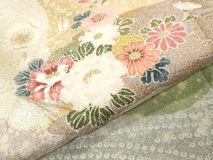 平和屋着物●訪問着　地紙花文　暈し染め　金銀彩　三越扱い　正絹　逸品　CABM5165gh