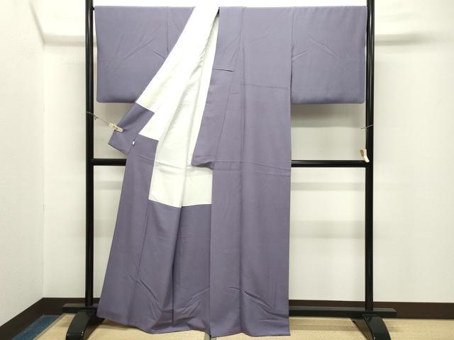 平和屋着物●上質な色無地　鳩羽色　正絹　逸品　CABM5169gh