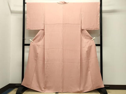 平和屋着物●上質な色無地　一斤染色　正絹　逸品　CABM5170gh