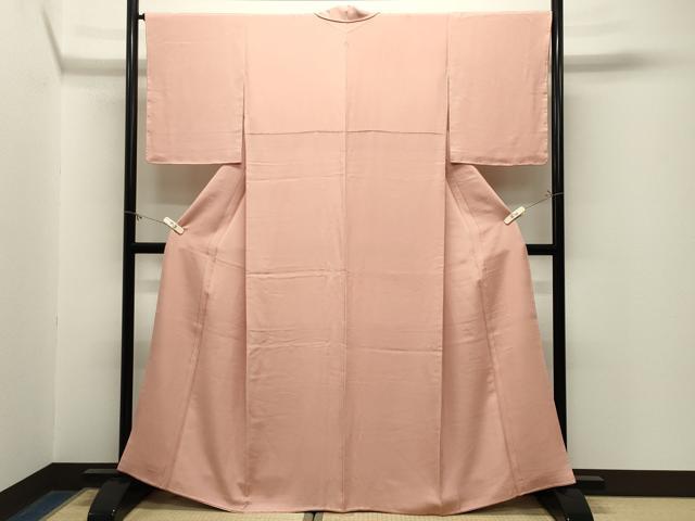 平和屋着物●上質な色無地　一斤染色　正絹　逸品　CABM5170gh
