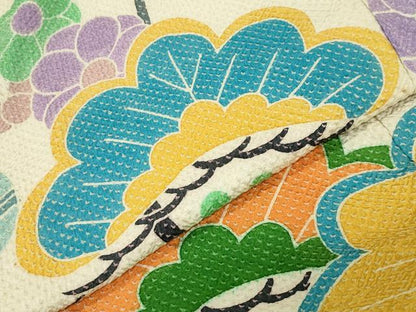平和屋着物●名門　藤娘きぬたや・総絞り　振袖　枝梅文　正絹　逸品　CABM5187gh