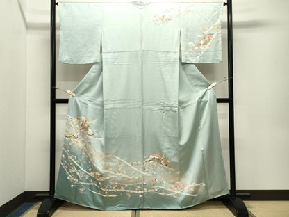 平和屋着物●訪問着　片輪車花文　暈し染め　金彩　正絹　逸品　CABM5192gh